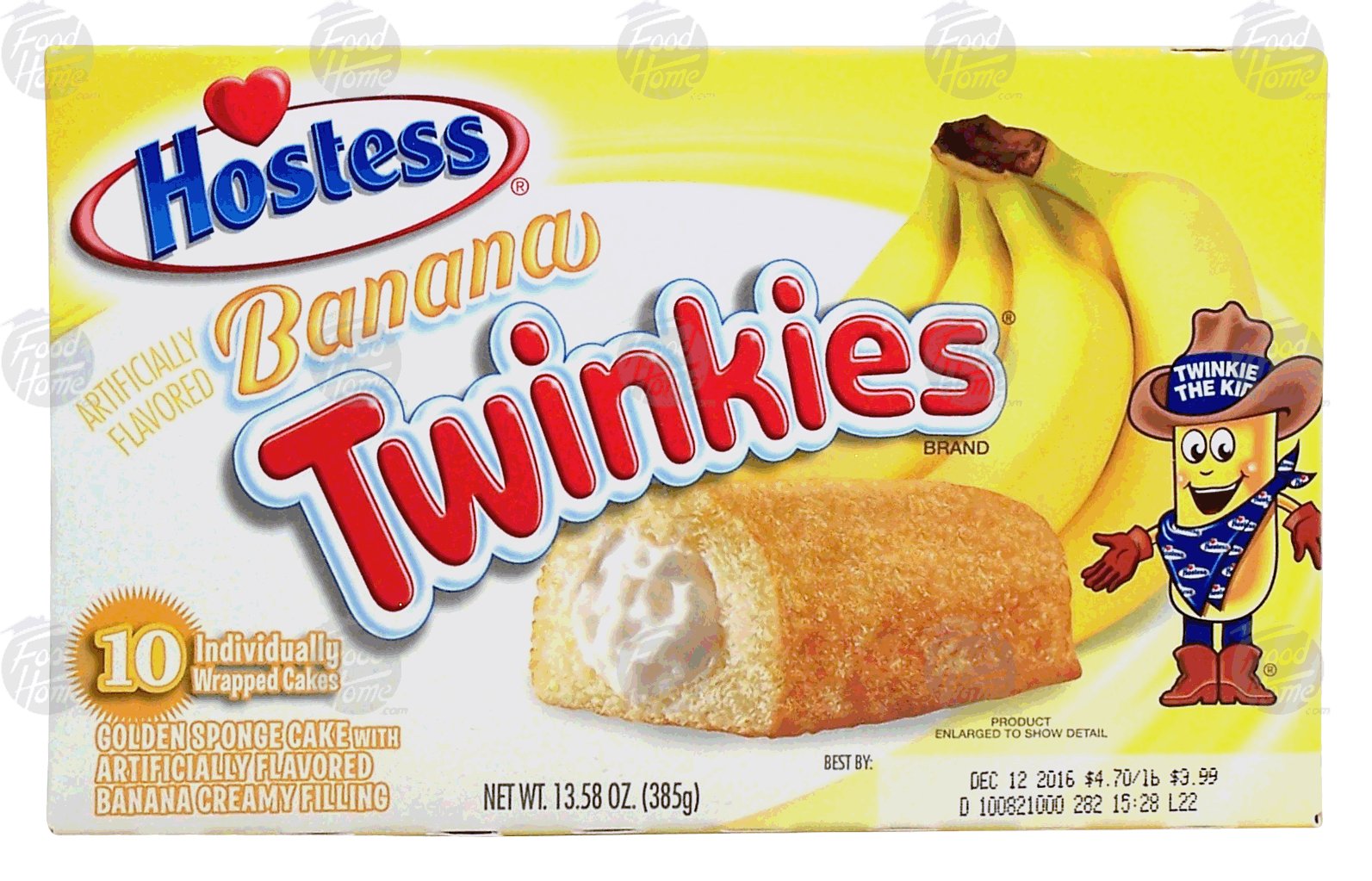 Hostess Twinkies banana flavor golden sponge cake with banana cream filling, 10-individually wrapped Full-Size Picture